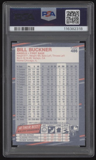 Bill Buckner Signed 1988 Fleer #486 "86 WS Champs" PSA 9 Auto 9 *POP 1*