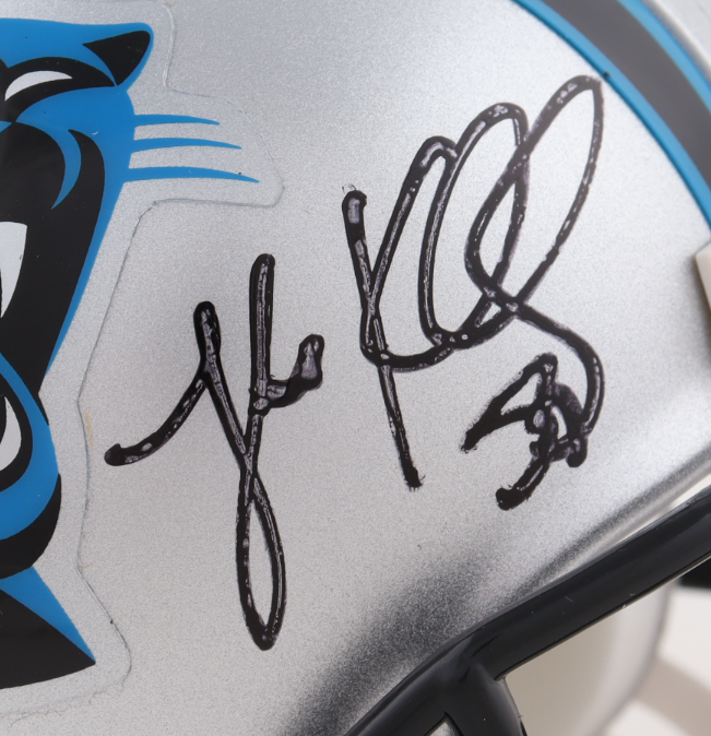 Luke Kuechly Signed Panthers VSR4 Mini Football Helmet - PSA
