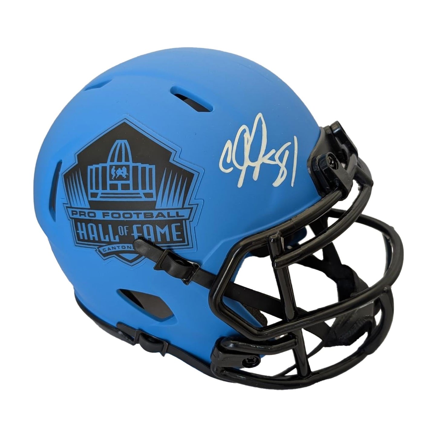 Calvin Johnson Signed Authentic Hall Of Fame Rave Mini Helmet NFL Collectable