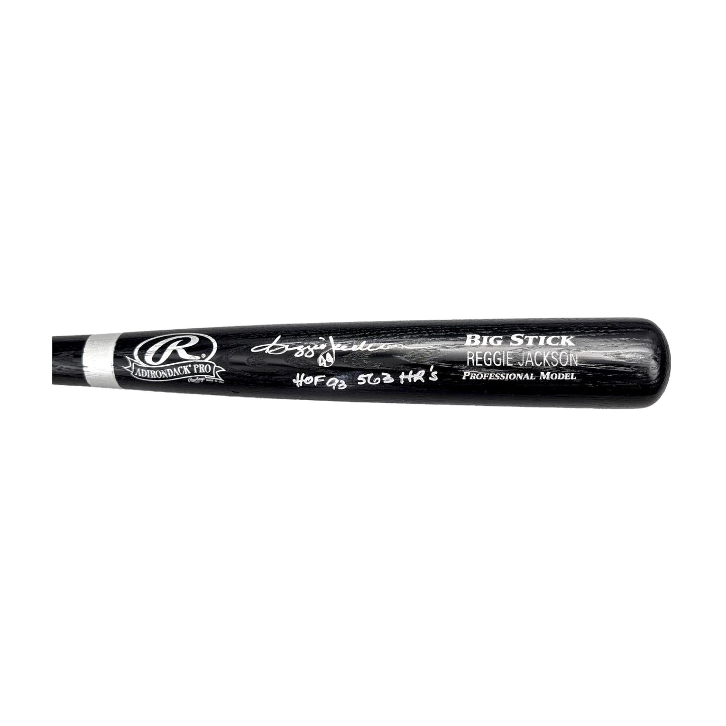 Reggie Jackson Signed Inscription Rawlings Baseball Bat New York Yankees
