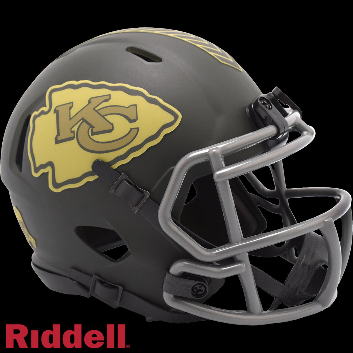 chiefs mini football helmet Kansas City Chiefs 2025 Salute to Service Riddell Speed Mini Football – Sports Vault Shop