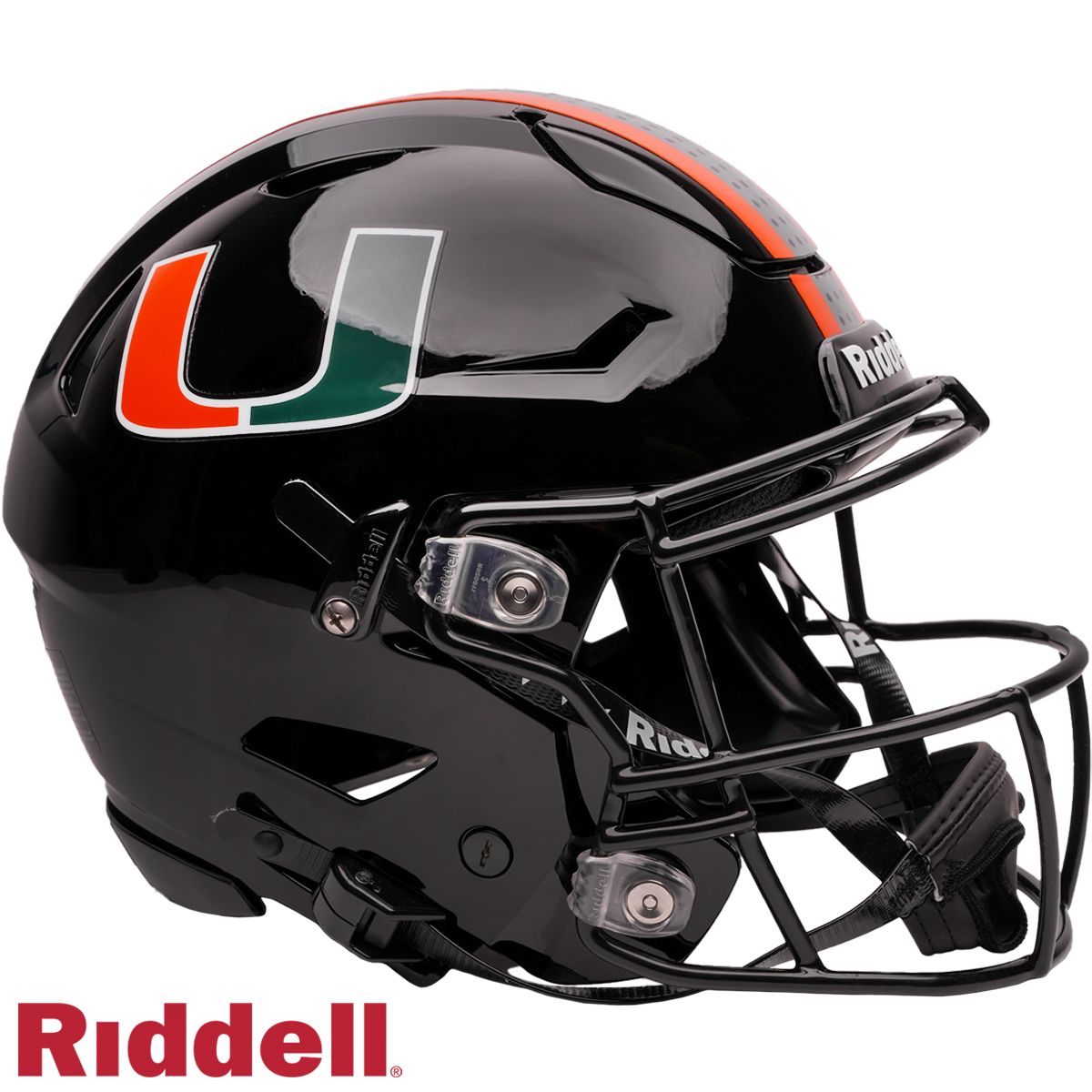 Miami Hurricanes Black F/S SpeedFlex Football Helmet