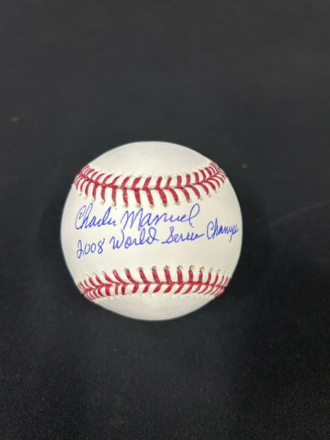 Charlie Manuel Philadelphia Phillies Autographed "2008 World Series Champs" Baseball