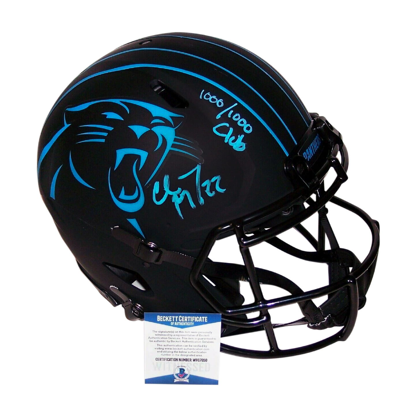 Christian McCaffrey Signed Authentic Full Size Eclipse Carolina Panthers NFL 1000/1000 Club