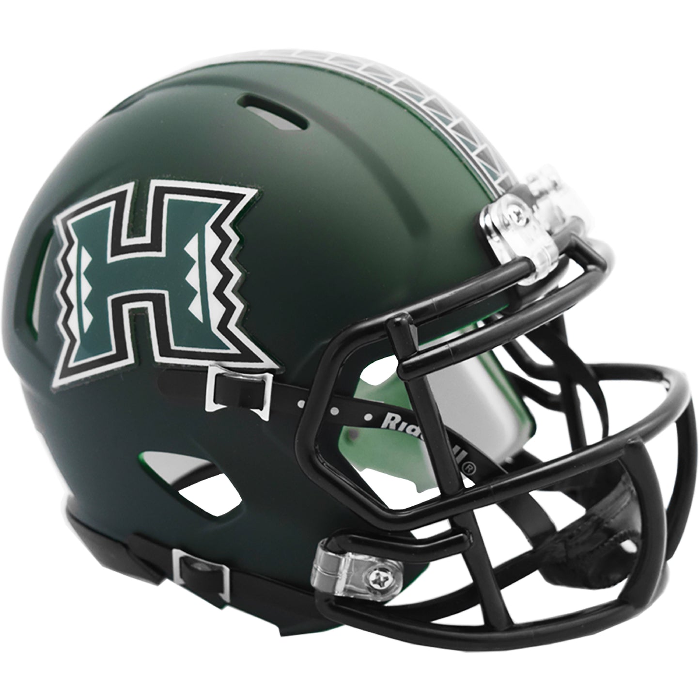 Hawaii Warriors Riddell Speed Mini Matte Green Football Helmet