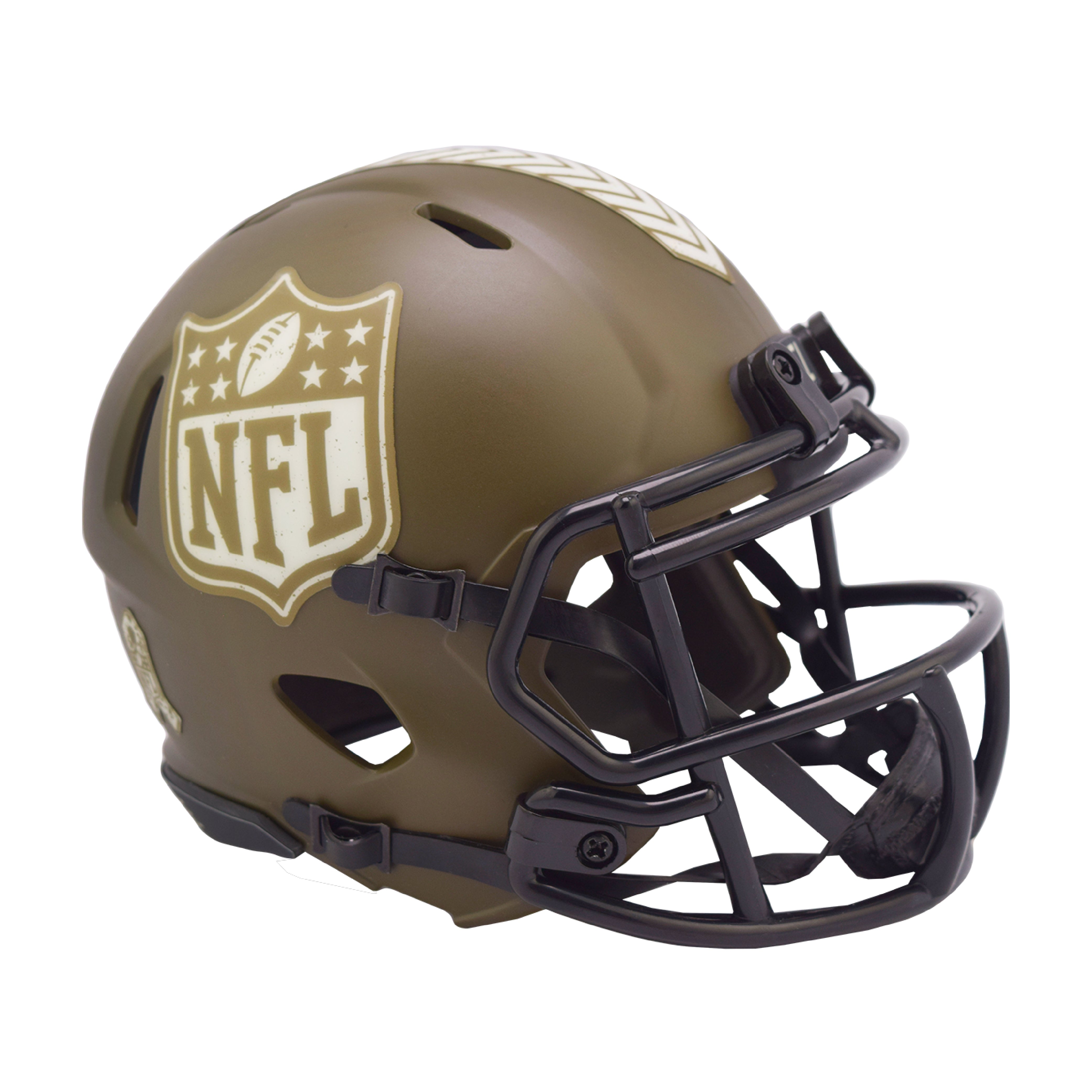 anodized football helmet NFL Shield 2022 Salute to Service Riddell Speed Mini Football Helmet – Sports Vault Shop