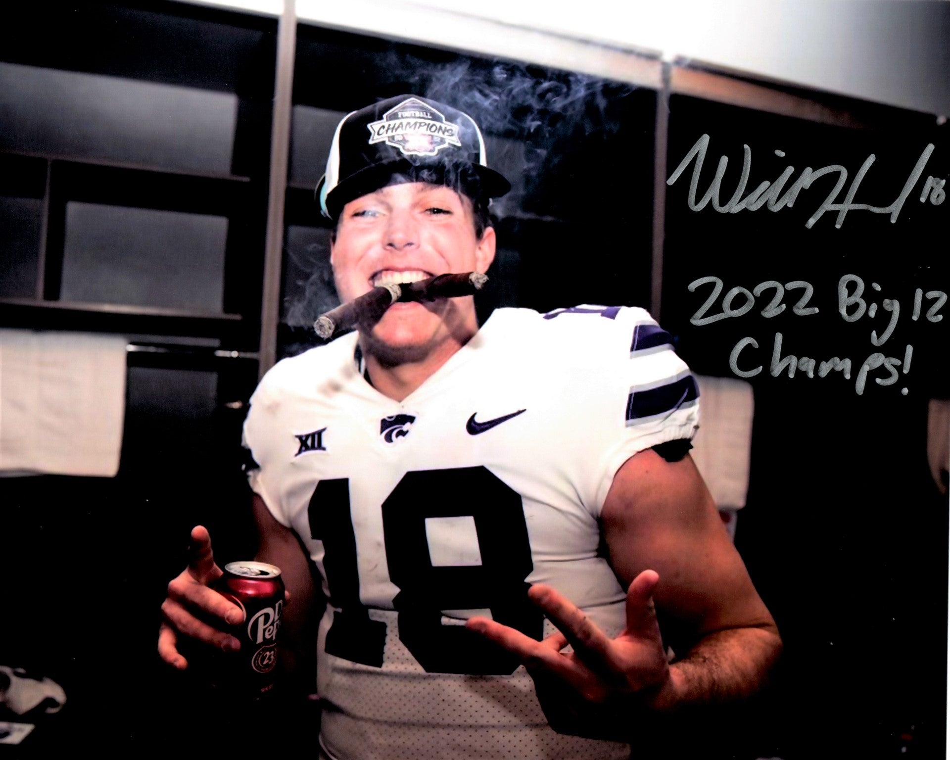 Will Howard Kansas State Wildcats Autographed 8x10 "Cigars" Photo
