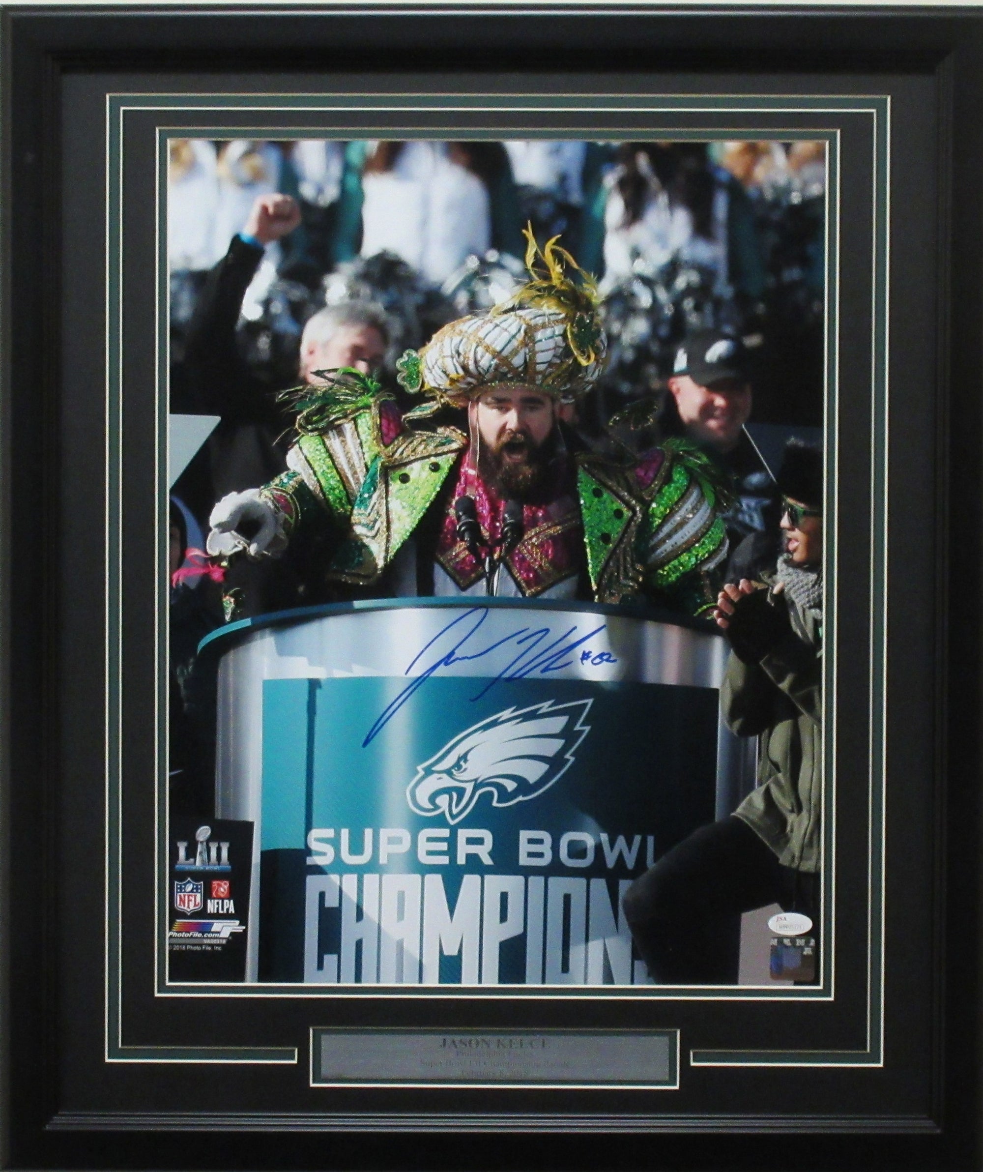 Jason Kelce Philadelphia Eagles Autographed 16x20 "Speech' Photo Framed