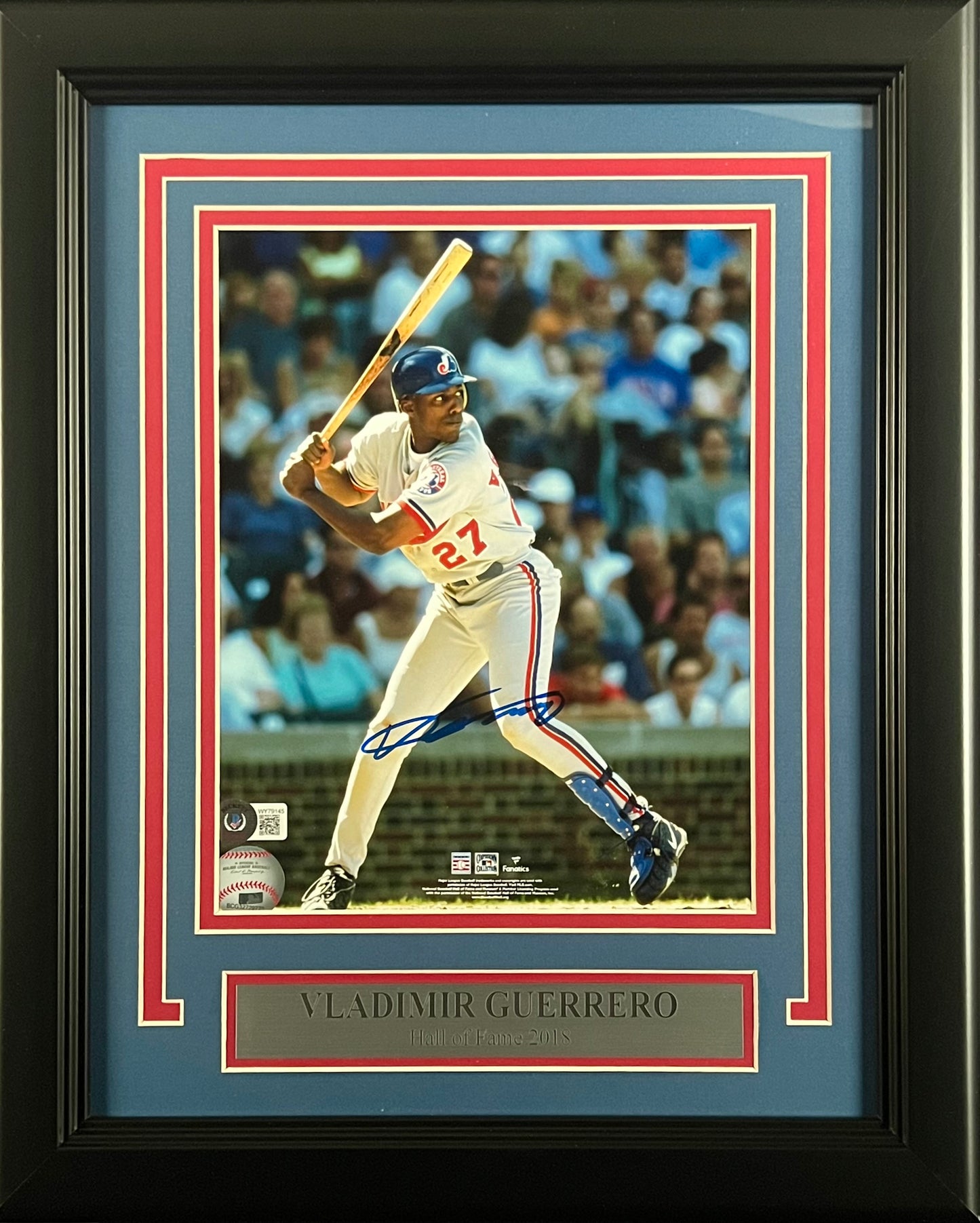Vladimir Guerrero Montreal Expos Autographed 8x10 Photo Framed