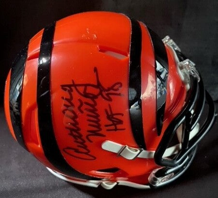 Anthony Munoz Cincinnati Bengals Autographed Mini-Helmet Inscribed "HOF 98"