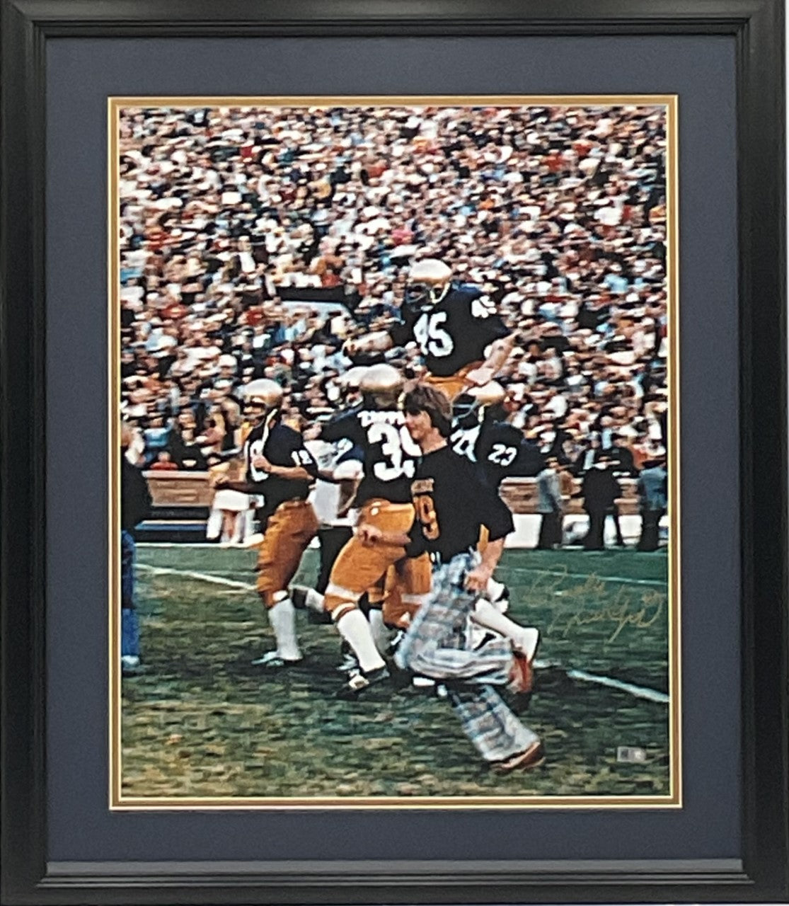 Rudy Ruettiger Notre Dame Autographed "Close Up" Photo Framed