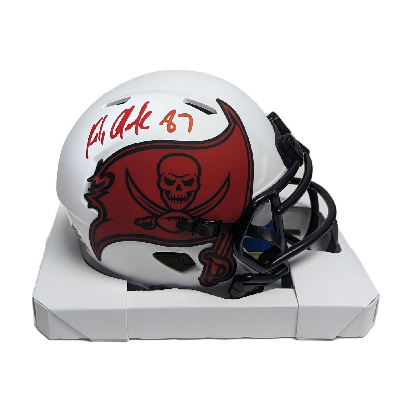 Rob Gronkowski Autographed Tampa Bay Bucs Lunar Mini Helmet - PSA