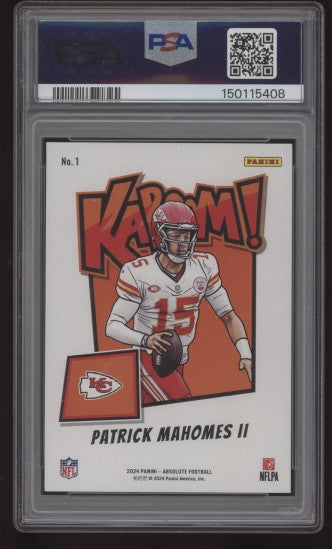Patrick Mahomes II Signed 2024 Absolute KABOOM! Horizontal PSA Auto 10