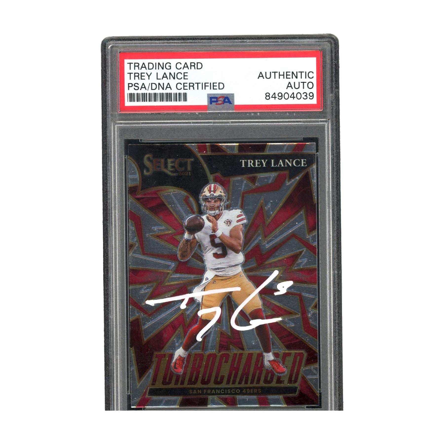 Trey Lance Autographed 2021 Panini Select (TUR-3) -PSA Authentic Auto