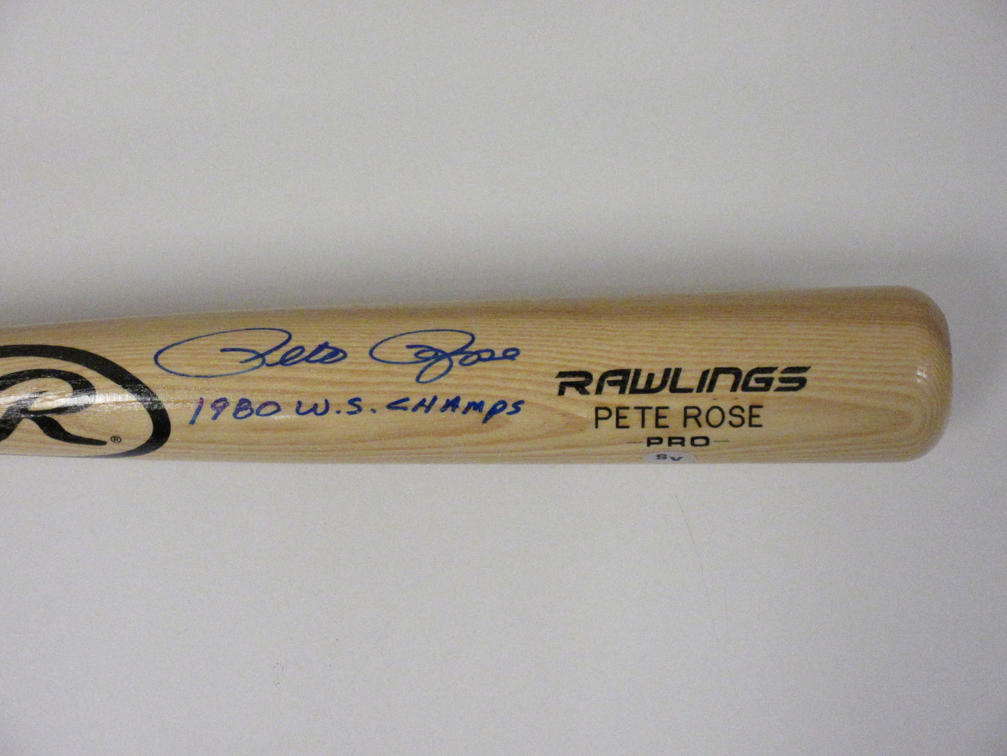 Pete Rose Philadelphia Phillies Autographed 1980 WS Champs Rawlings Bat