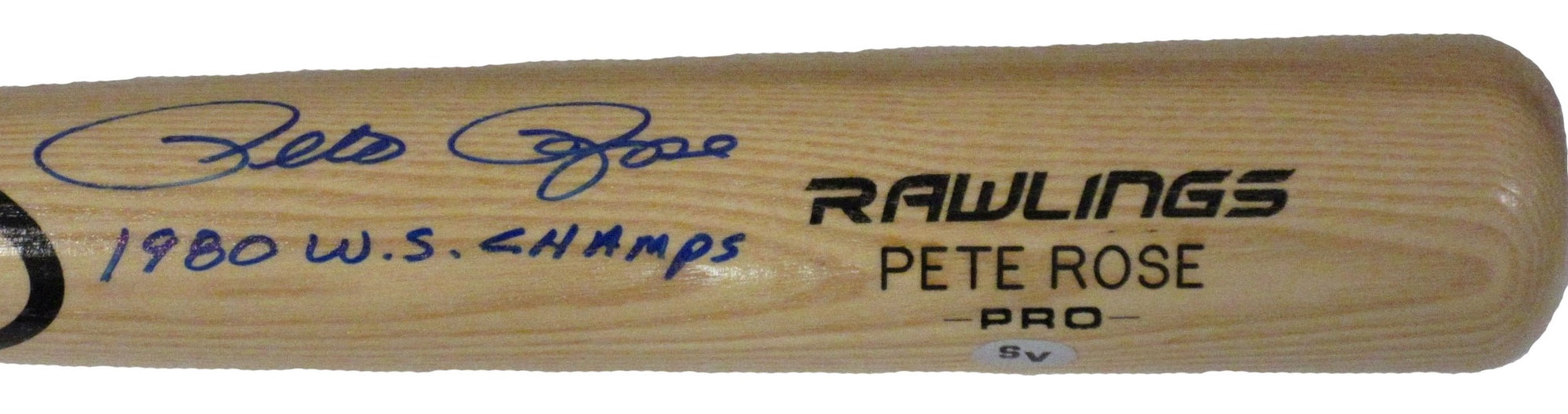 Pete Rose Philadelphia Phillies Autographed 1980 WS Champs Rawlings Bat
