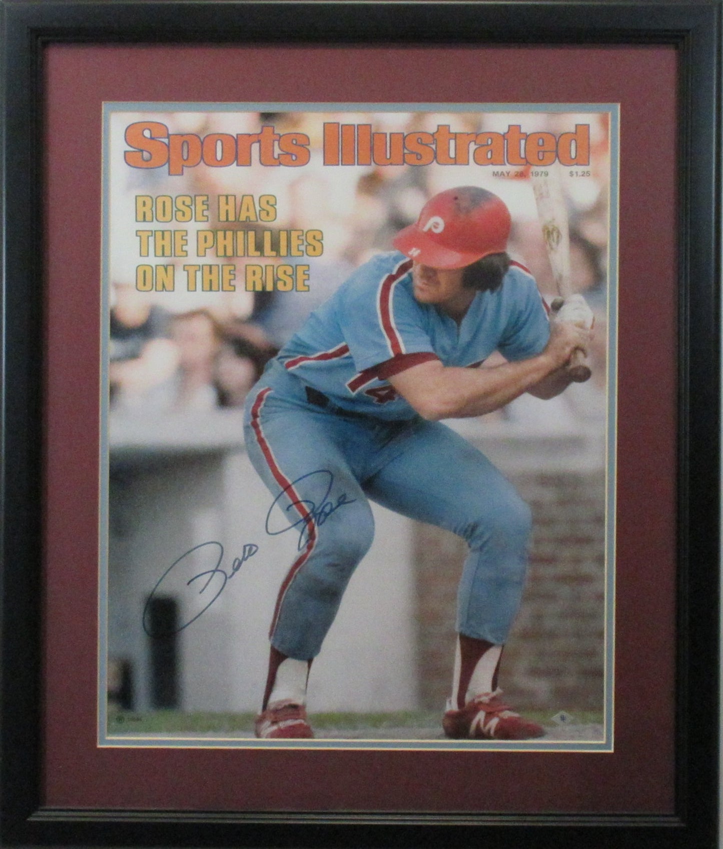 Pete Rose Philadelphia Phillies Autographed "SI Cover" 16x20 Photo Framed