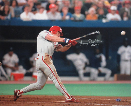 Lenny Dykstra Philadelphia Phillies Autographed 93 WS Photo Framed