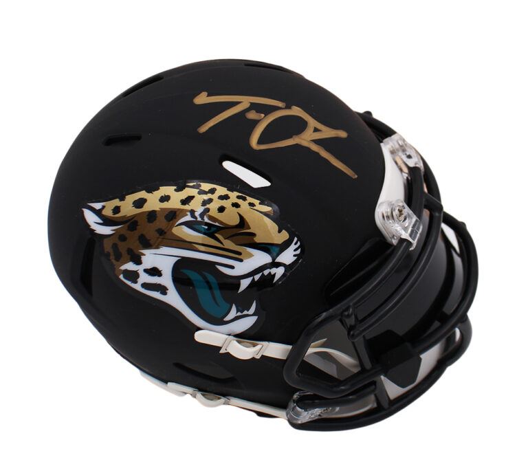 Trevor Lawrence Autographed Jaguars Flat Black Mini Helmet - Fanatics Auth