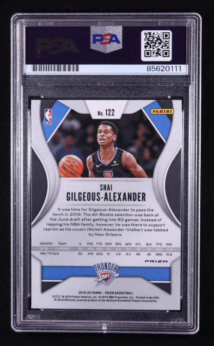 Shai Gilgeous-Alexander Signed 2019-20 Panini Prizm Silver #122 PSA/DNA Auto