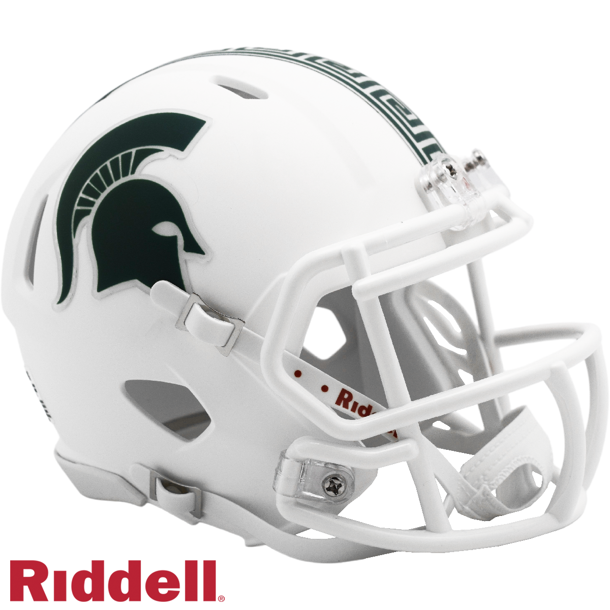 Michigan State Spartans White Matte Mini Football Helmet-#