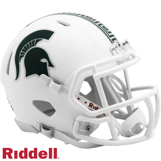Michigan State Spartans White Matte Mini Football Helmet