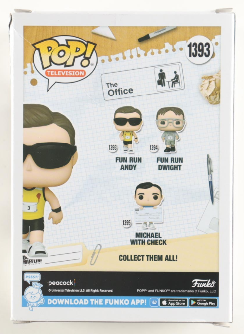 Ed Helms Signed "The Office" #1393 Fun Run Andy Funko Pop! -  PSA