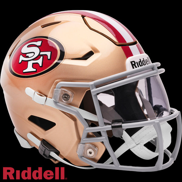 49ers football helmet riddell speedflex San Francisco 49ers Riddell SpeedFlex MIDI Football Helmet – Sports Vault Shop