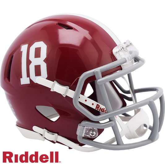 Alabama#18 Crimson Tide Speed Mini Football Helmet #8057329
