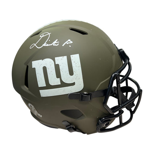 Deonte Banks Autographed Salute Replica Helmet - Beckett Auth