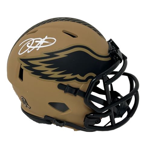 Jalen Hurts Autographed Eagles 2023 Salute Mini Helmet - Beckett Auth