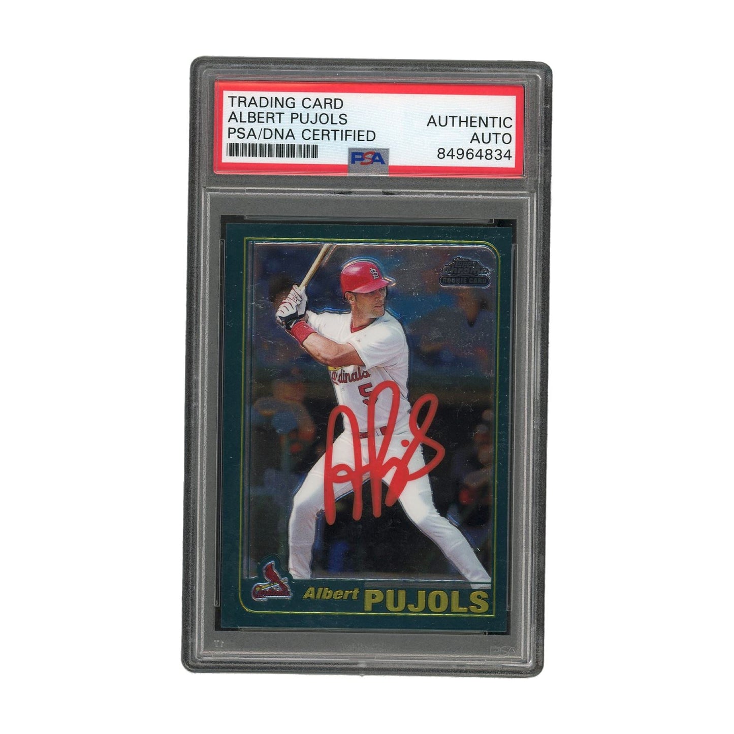 Albert Pujols Autographed 2011 Topps Chrome (T247) Authentic Auto PSA