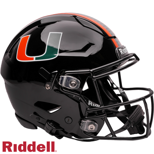 Miami Hurricanes Black F/S SpeedFlex Football Helmet
