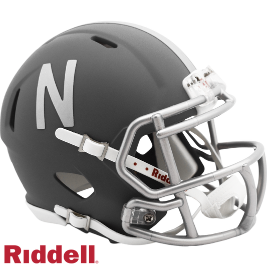 Nebraska Slate Mini Football Helmet