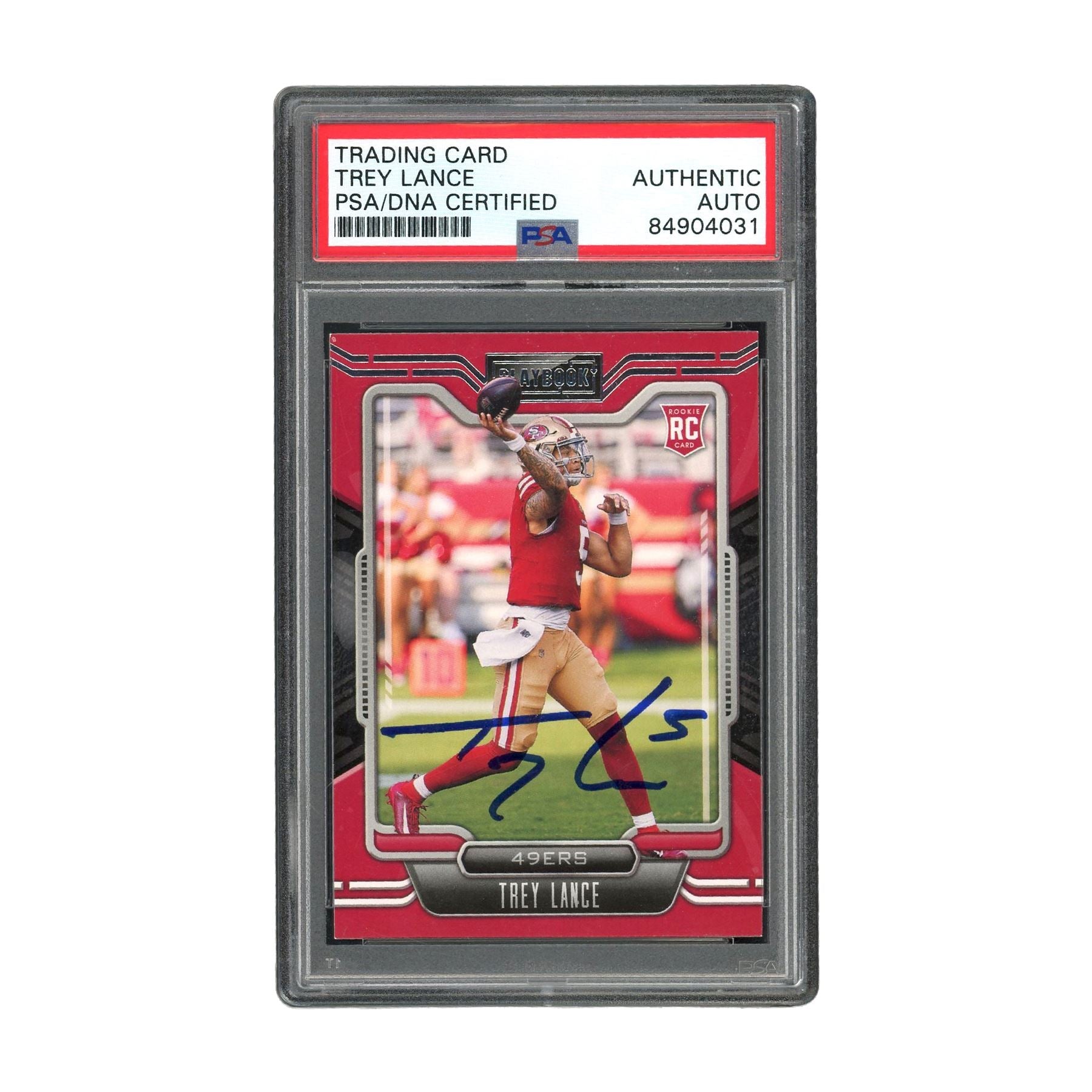 Trey Lance Autographed 2021 Panini Playbook (103) PSA Authentic Auto