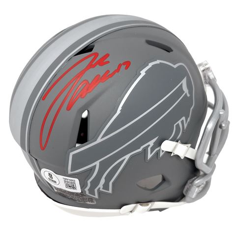 Josh Allen Autographed BIlls Slate Mini Helmet - Beckett Auth