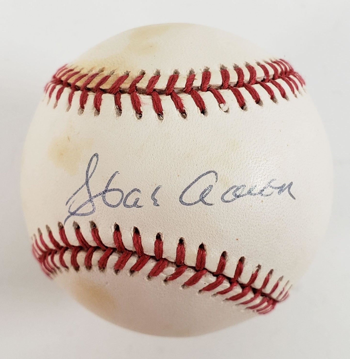 Hank Aaron Autographed Rawkings Official National League Baseball (JSA Hologram)