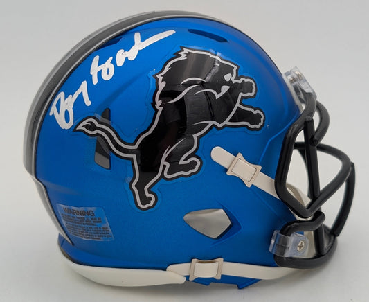 Barry Sanders Signed Detroit Lions OFA 24 Mini Football Helmet - Schwartz