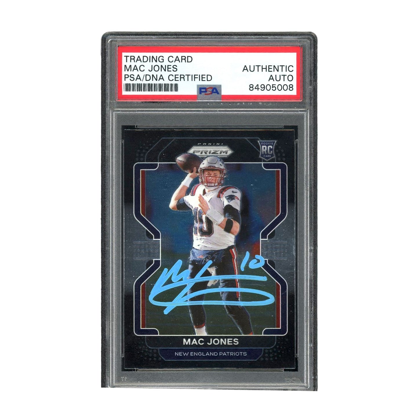 Mac Jones Autographed 2021 Panini Chronicles Prizm PSA Authentic Auto