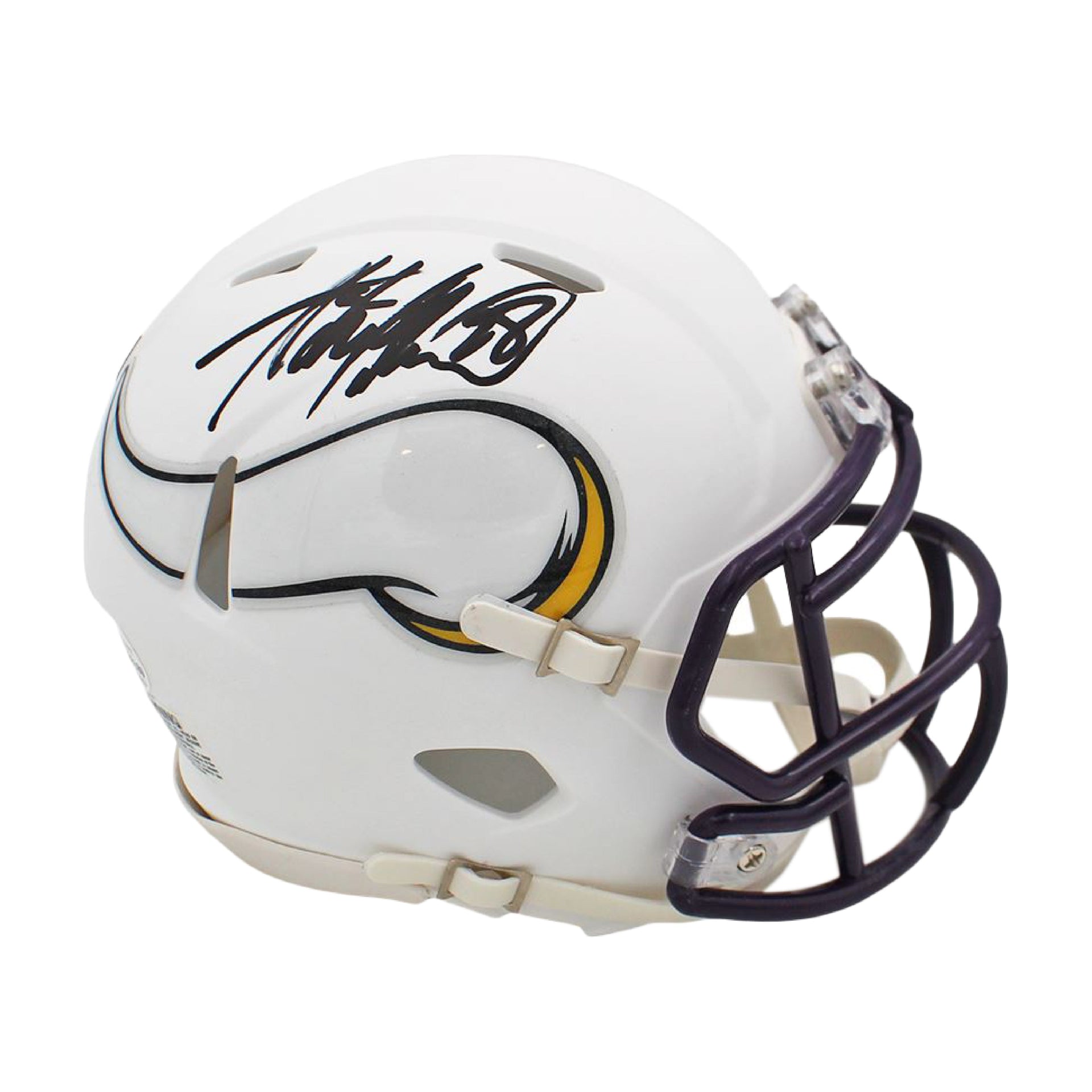 adrian football helmet Peterson Autographed Vikings Flat White Mini bottle bag he won his first Vintage 1980s Vintage Made CUSTOMIZE:<BR>Grip:Split