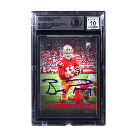 Brock Purdy Signed 2022 Panini Chronicles Panini #19 RC BGS Auto 10