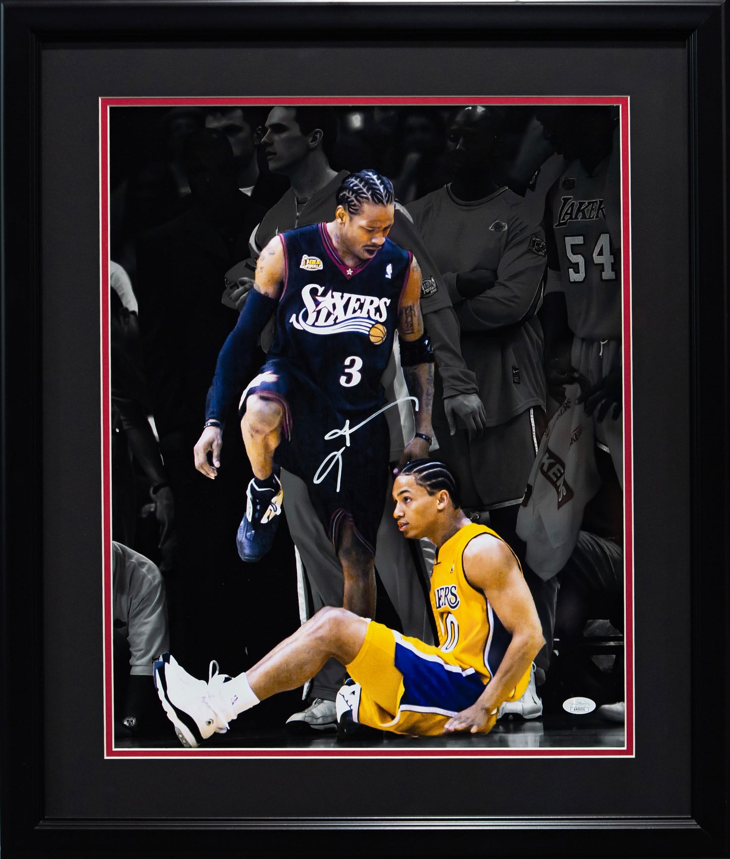 Allen Iverson Philadelphia 76ers Autographed 16x20 "Stepover" Photo Framed JSA