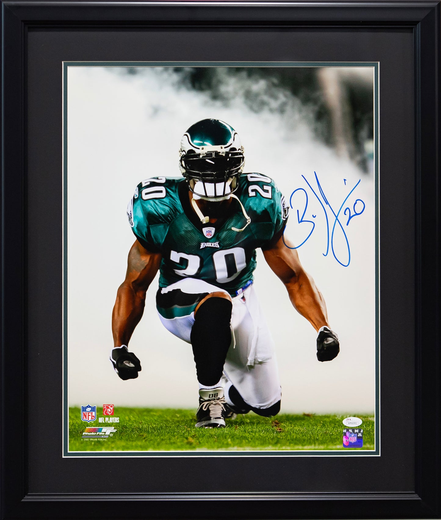 Brian Dawkins Philadelphia Eagles Autographed 16x20 "Smoke" Photo Framed