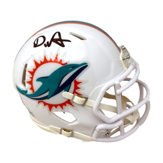 De'Von Achane Signed Dolphins Speed Mini Helmet - Beckett
