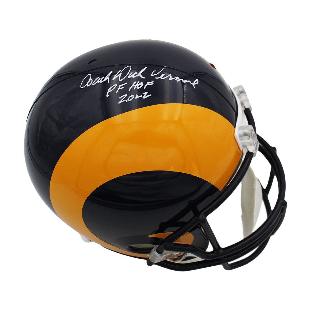 dick football helmet Vermeil Autographed Los Angeles Rams F/S Replica 1/2 Helmet Size 7 A lot don’t know Color:Cherry Shimmer western duffel bag