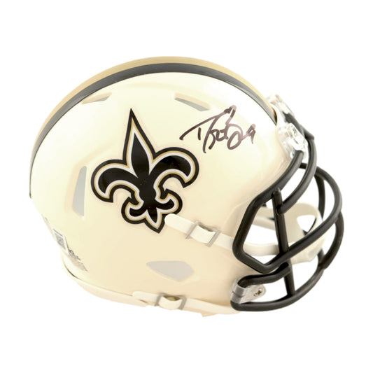 Drew Brees Signed Saints Retro Series Mini Helmet - Beckett