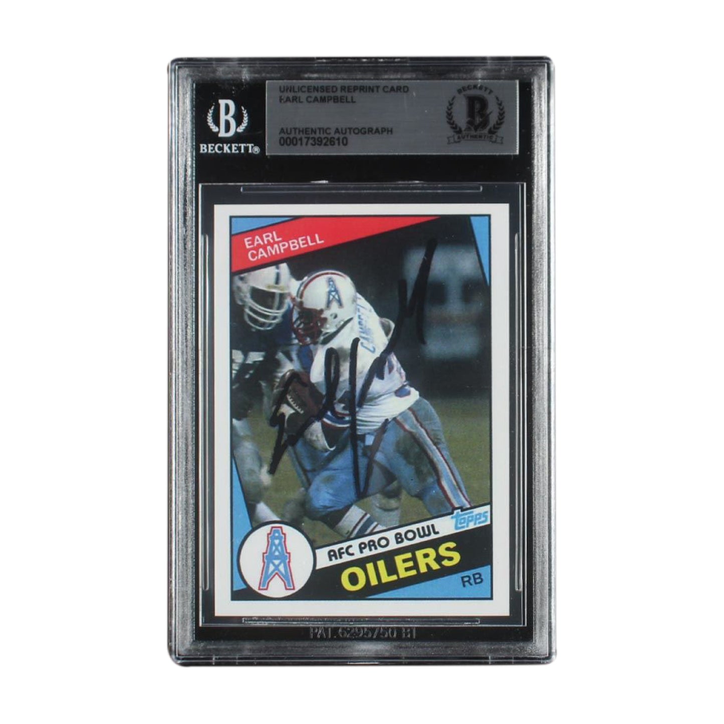 Earl Campbell Signed Authentic Topps Beckett