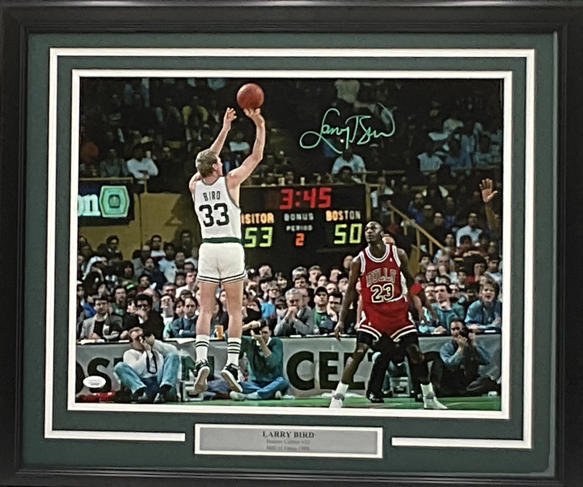 Larry Bird Boston Celtics Autographed "Boston Gardens" Photo Framed