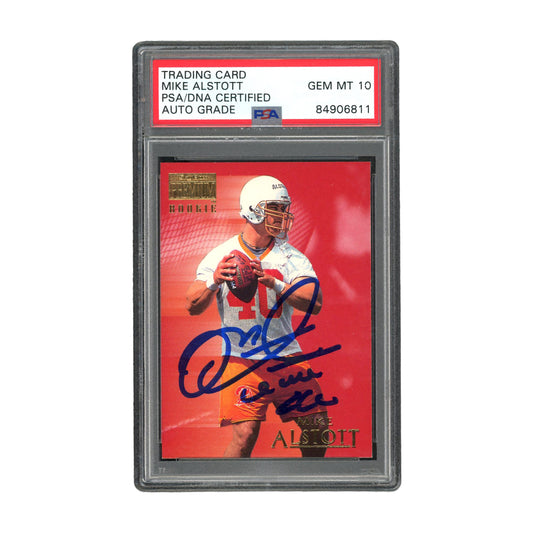 Mike Alstott Autographed 1996 Skybox (180) - Gem Mint 10 Auto - PSA