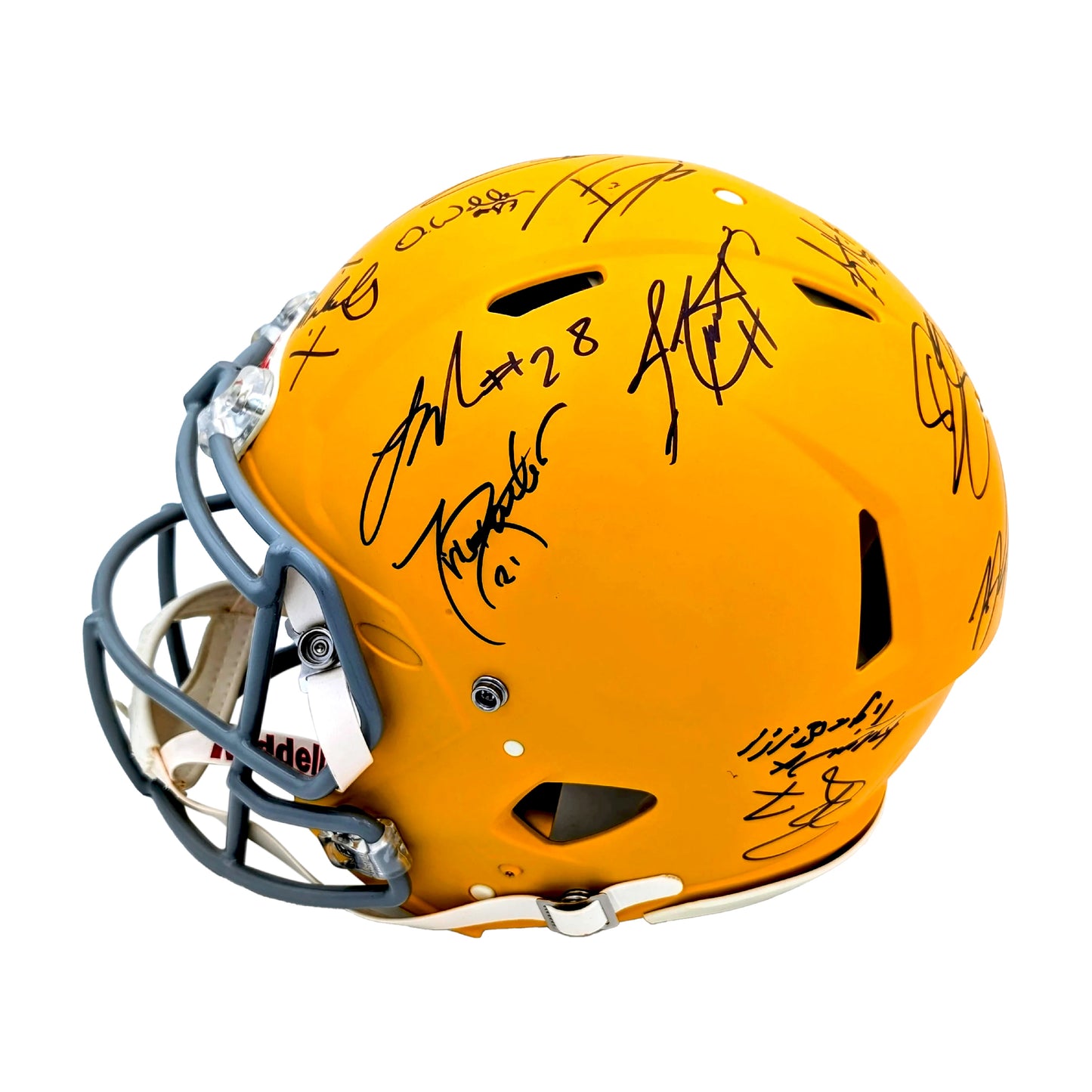 Riddell Full Size Helmet Signed by 14 NFL Stars Tua Kittle Bret Michaels COA